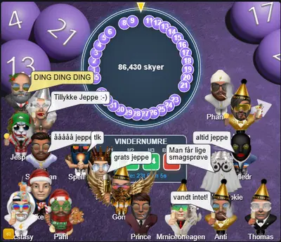 Bruger vinder 86.430 skyer i Skyskrabers lotteri med lykkehjul – gratis chat portal med spil, lotteri og belønninger hver uge